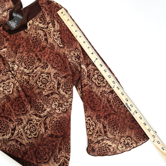 Jonathan Martin Y2K Babydoll Chiffon Top 22W Whimsy Flared Sleeve Fairygrunge - Picture 8 of 9